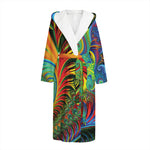 Psychedelic Fractal Print Hooded Bathrobe