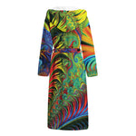 Psychedelic Fractal Print Hooded Bathrobe