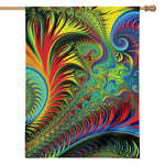 Psychedelic Fractal Print House Flag