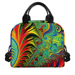 Psychedelic Fractal Print Insulated Lunch Bag