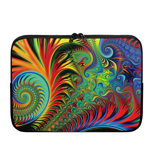 Psychedelic Fractal Print Laptop Sleeve