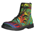 Psychedelic Fractal Print Lace-Up Boots