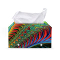 Psychedelic Fractal Print Leather Tissue Box Cover