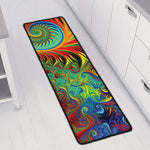 Psychedelic Fractal Print Long Kitchen Mat