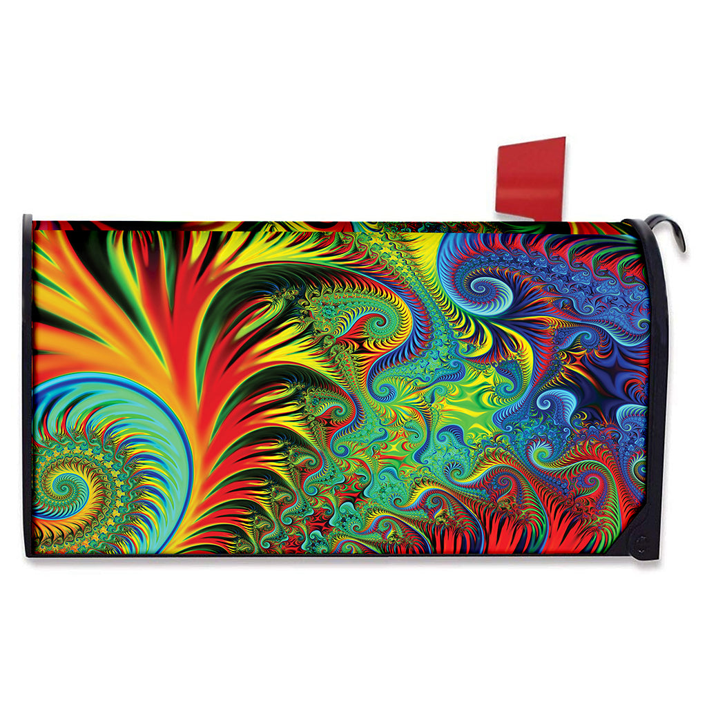 Psychedelic Fractal Print Mailbox Cover
