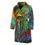 Psychedelic Fractal Print Men's Bathrobe