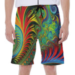 Psychedelic Fractal Print Men's Beach Shorts