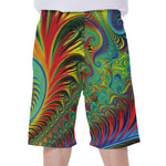 Psychedelic Fractal Print Men's Beach Shorts