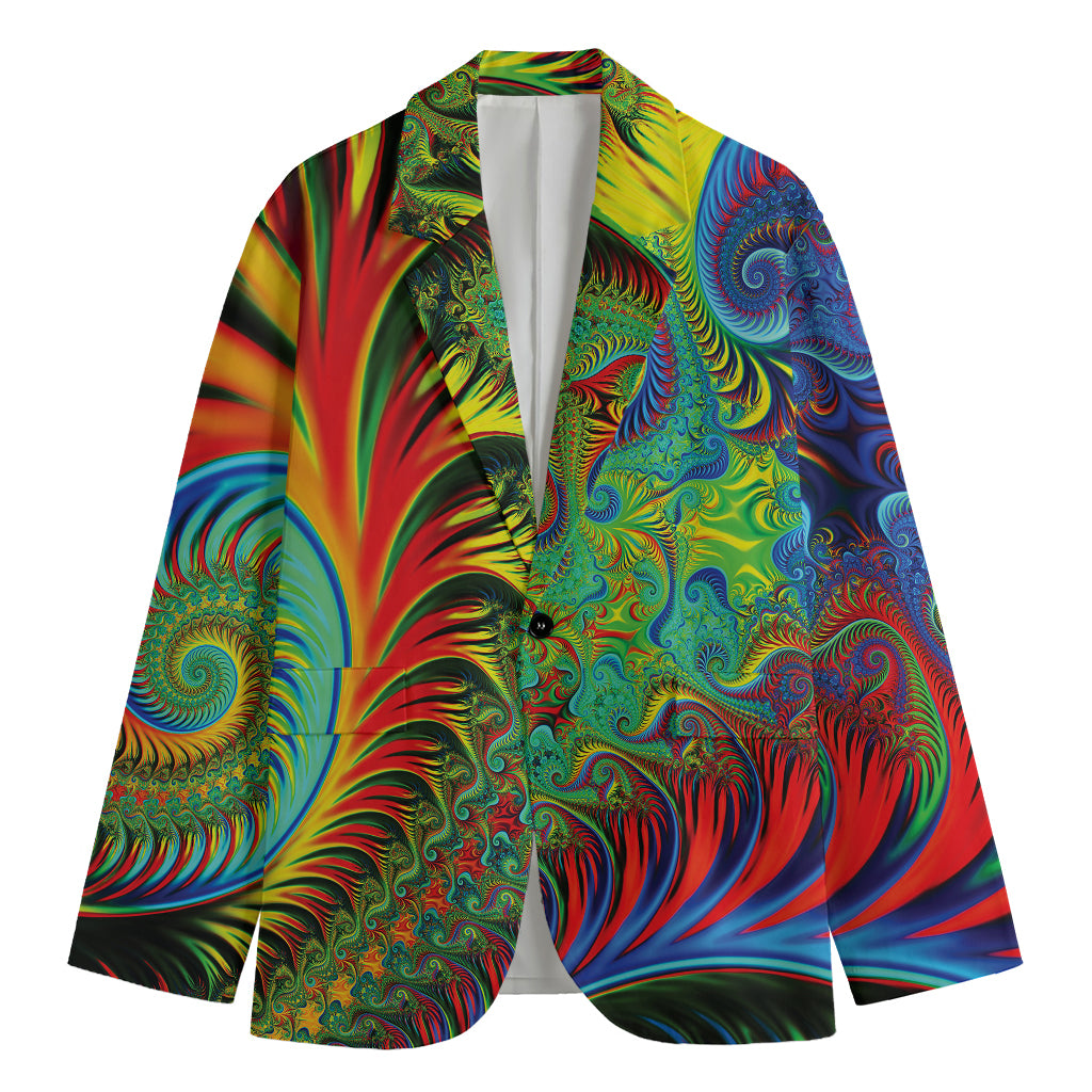 Psychedelic Fractal Print Men's Blazer