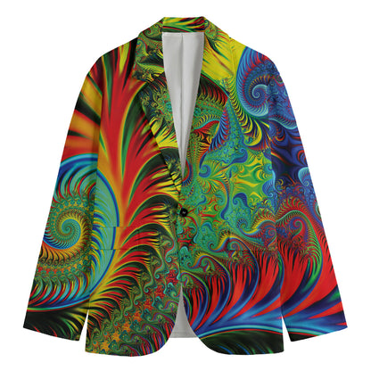 Psychedelic Fractal Print Men's Blazer