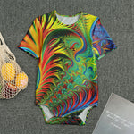 Psychedelic Fractal Print Men's Bodysuit