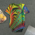 Psychedelic Fractal Print Men's Bodysuit
