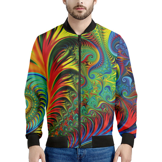 Psychedelic Fractal Print Men's Bomber Jacket