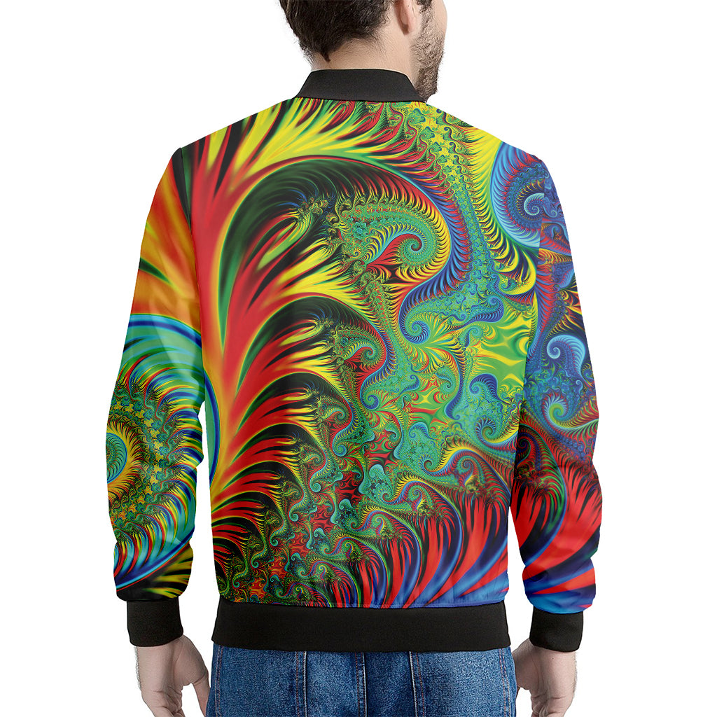 Psychedelic Fractal Print Men's Bomber Jacket