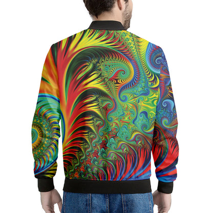 Psychedelic Fractal Print Men's Bomber Jacket