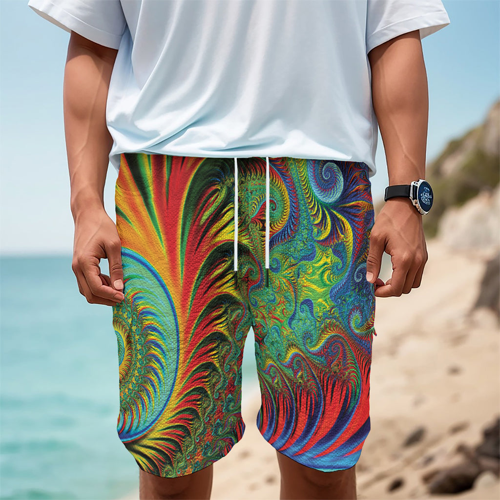 Psychedelic Fractal Print Men's Cargo Shorts