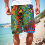 Psychedelic Fractal Print Men's Cargo Shorts