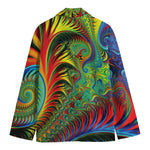 Psychedelic Fractal Print Men's Cotton Blazer
