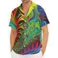 Psychedelic Fractal Print Men's Deep V-Neck Shirt