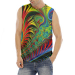 Psychedelic Fractal Print Men's Fitness Tank Top