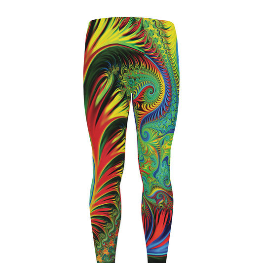 Psychedelic Fractal Print Men's leggings