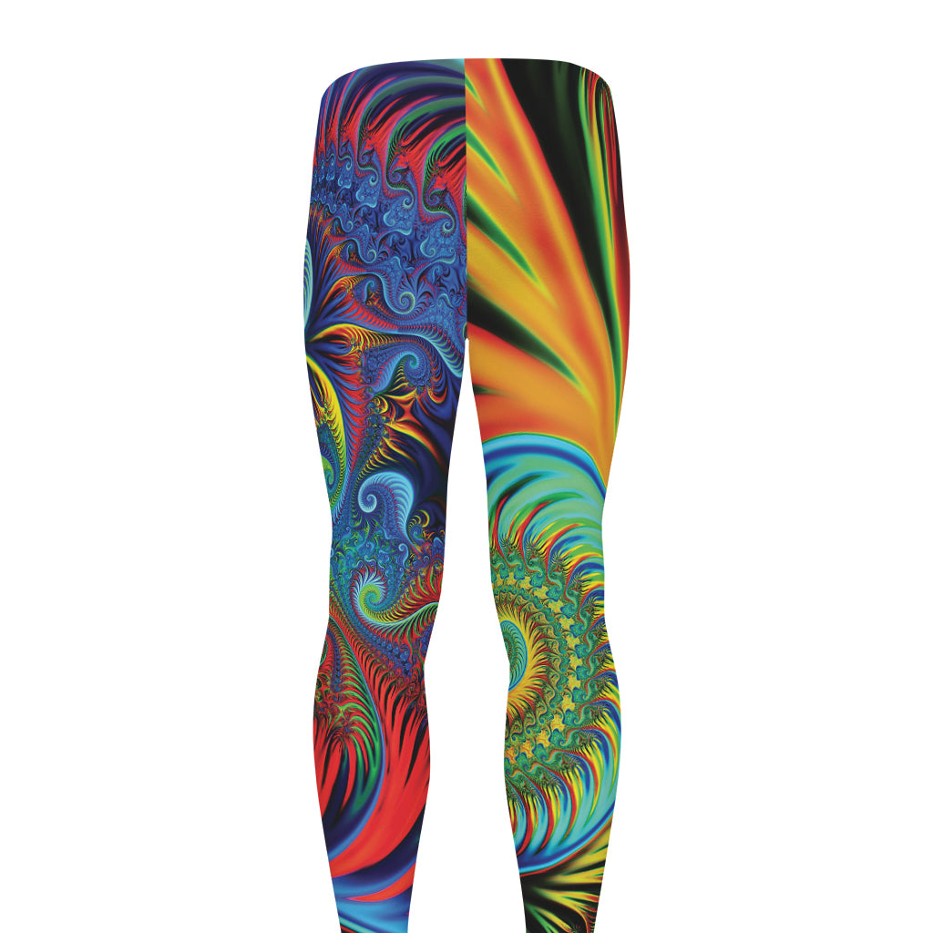 Psychedelic Fractal Print Men's leggings