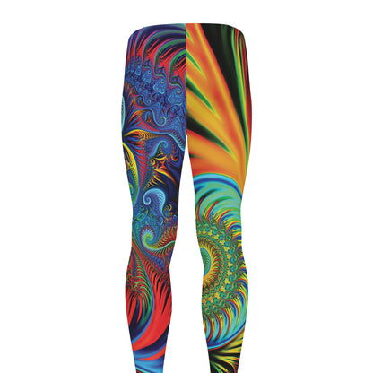 Psychedelic Fractal Print Men's leggings