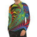 Psychedelic Fractal Print Men's Long Sleeve Rash Guard