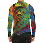 Psychedelic Fractal Print Men's Long Sleeve Rash Guard