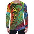 Psychedelic Fractal Print Men's Long Sleeve T-Shirt