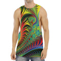 Psychedelic Fractal Print Men's Muscle Tank Top