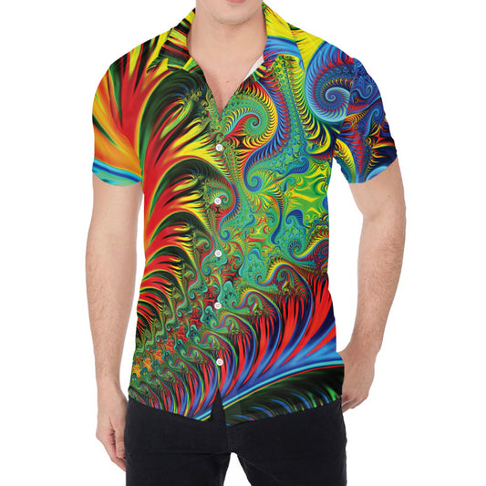 Psychedelic Fractal Print Men's Shirt