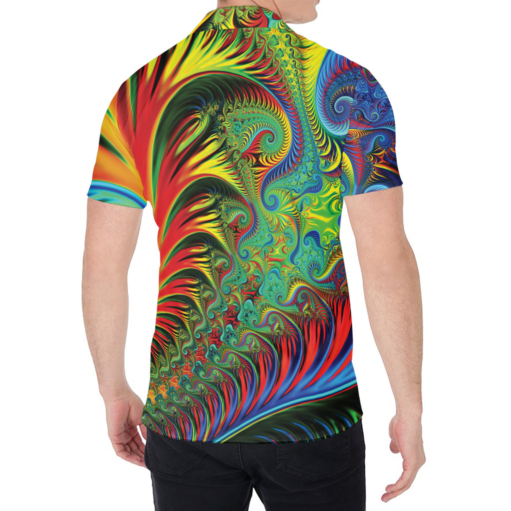 Psychedelic Fractal Print Men's Shirt