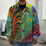 Psychedelic Fractal Print Men's Shirt Jacket
