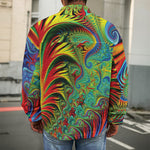 Psychedelic Fractal Print Men's Shirt Jacket