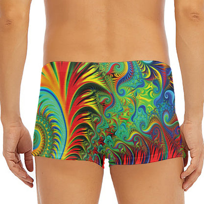 Psychedelic Fractal Print Men's Short Boxer Briefs