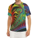 Psychedelic Fractal Print Men's Short Sleeve Rash Guard