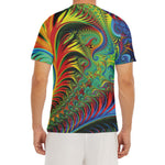 Psychedelic Fractal Print Men's Short Sleeve Rash Guard