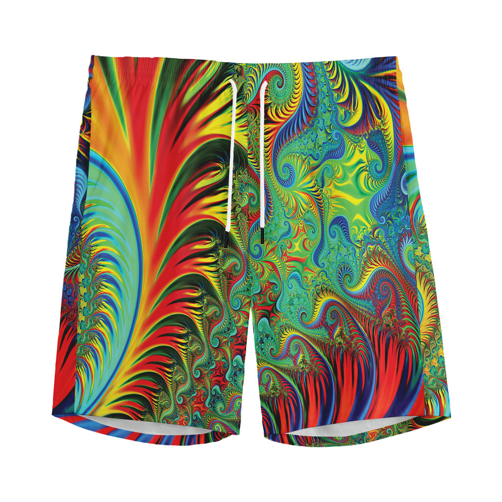 Psychedelic Fractal Print Men's Sports Shorts