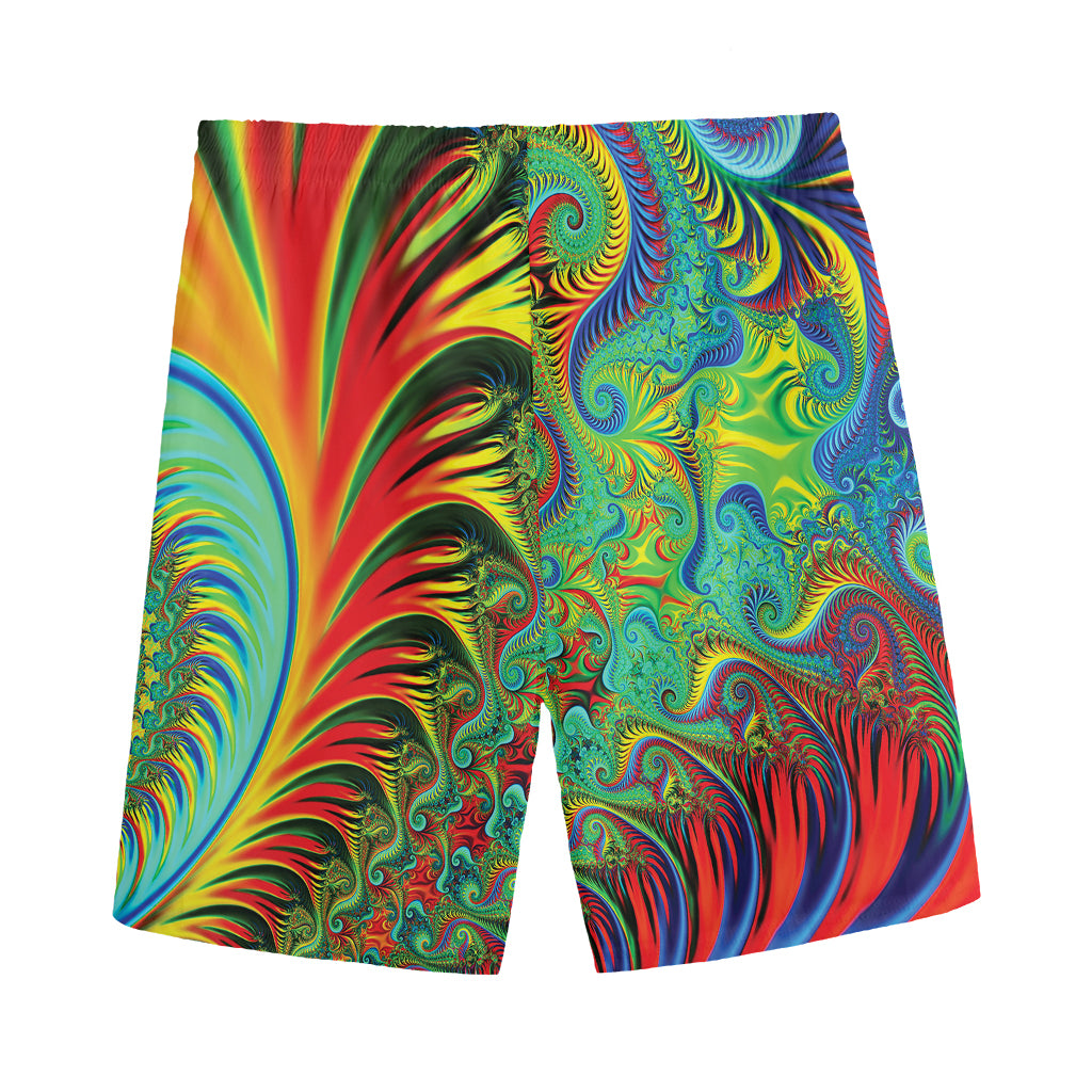 Psychedelic Fractal Print Men's Sports Shorts