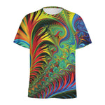 Psychedelic Fractal Print Men's Sports T-Shirt