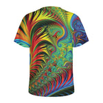 Psychedelic Fractal Print Men's Sports T-Shirt