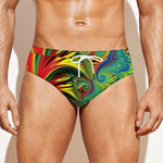 Psychedelic Fractal Print Men's Swim Briefs