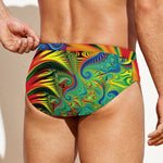 Psychedelic Fractal Print Men's Swim Briefs