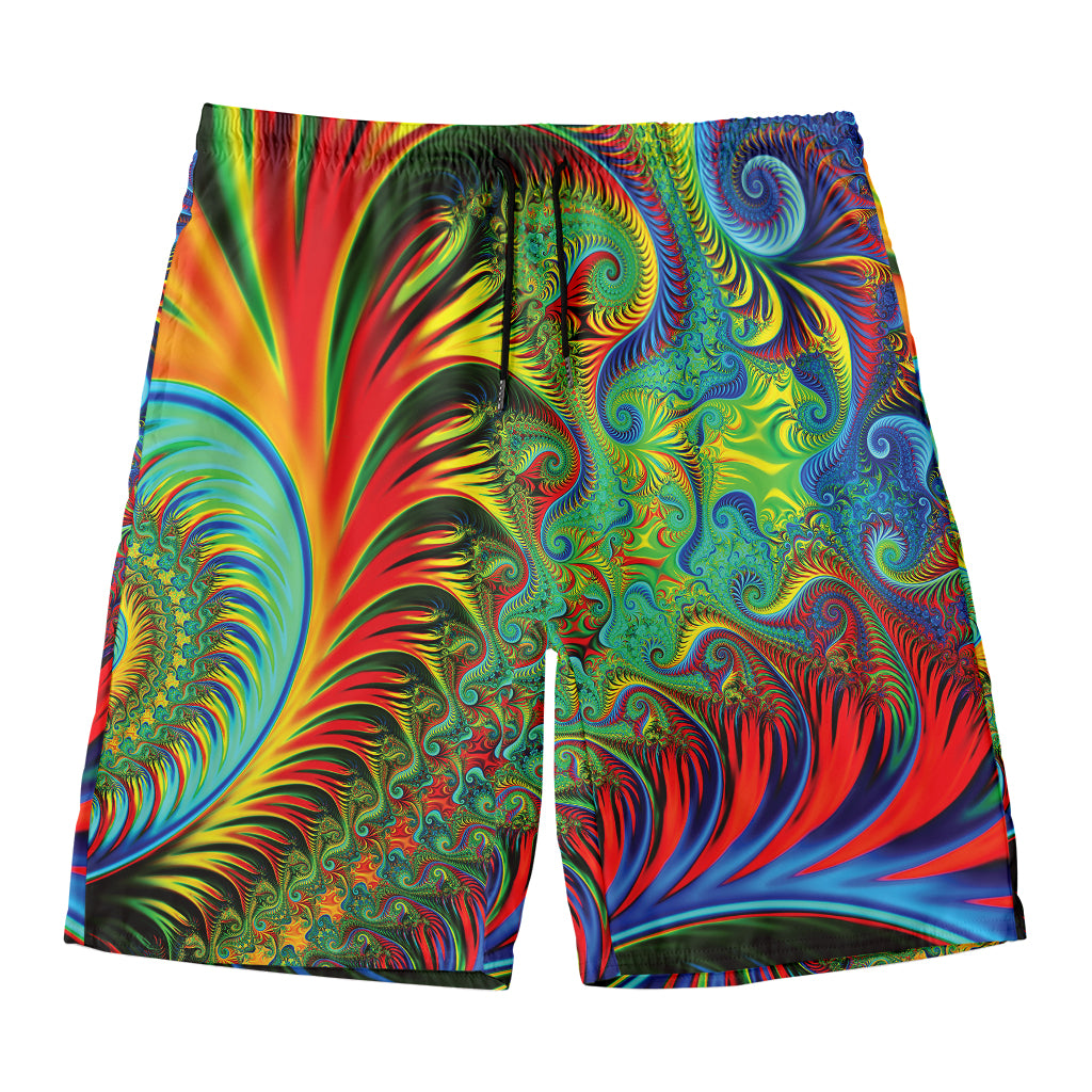 Psychedelic Fractal Print Men's Swim Trunks