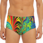 Psychedelic Fractal Print Men's Triangle Swim Briefs