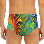 Psychedelic Fractal Print Men's Triangle Swim Briefs