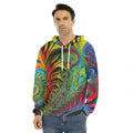 Psychedelic Fractal Print Men's Velvet Pullover Hoodie