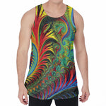 Psychedelic Fractal Print Men's Velvet Tank Top