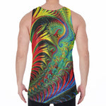 Psychedelic Fractal Print Men's Velvet Tank Top